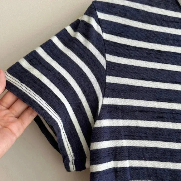 Sea New York Striped Navy Blue and White Crewneck Shirt Ruffle Back, Small - Picture 10 of 16